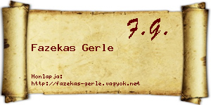 Fazekas Gerle névjegykártya